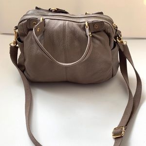 Grey SAK Leather Crossbody bag w/ gold hardware